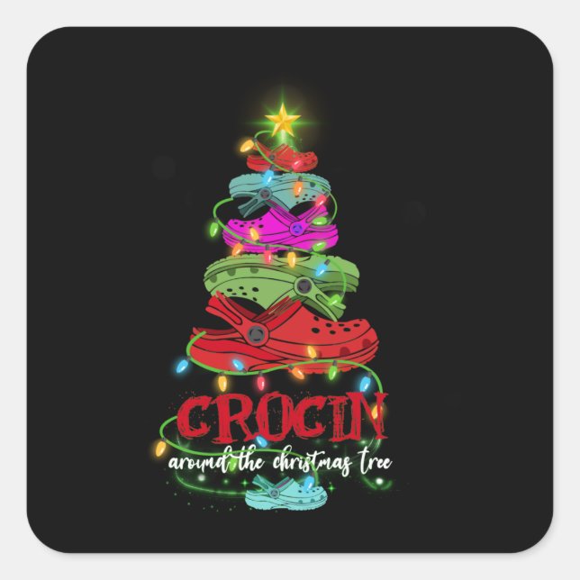Crocin Around The Christmas Tree Gift Square Sticker (Front)