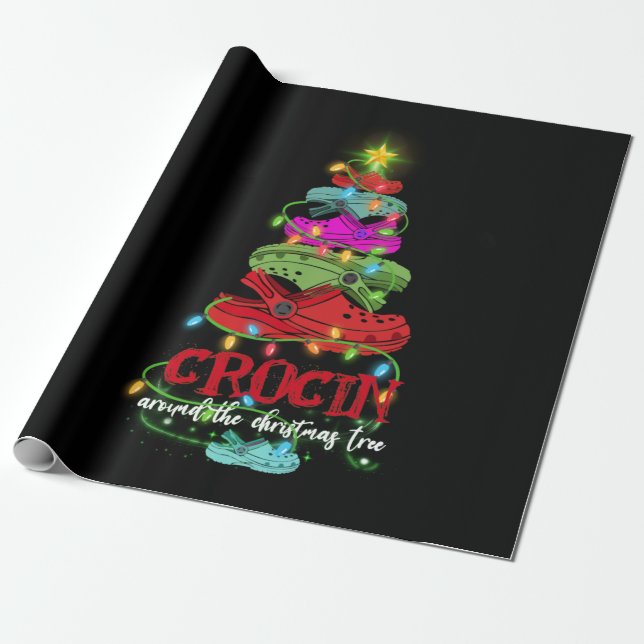 Crocin Around The Christmas Tree Gift Wrapping Paper (Unrolled)