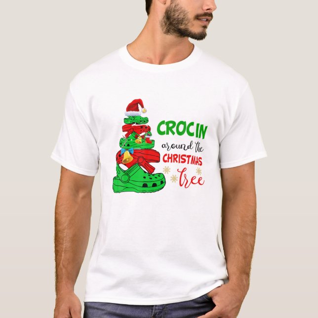 Crocin Around The Christmas Tree With Snowflakes X T-Shirt (Front)
