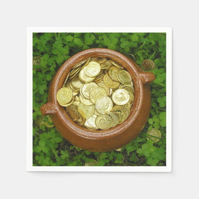 Crock of Gold With Shamrocks! Napkins (Front)