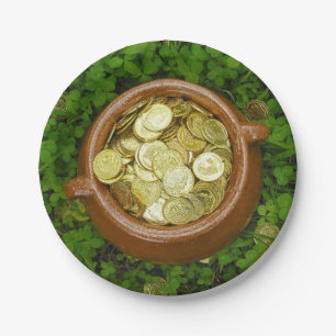Crock of Gold with shamrocks Paper Plates