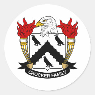 Crocker Family Crest Classic Round Sticker