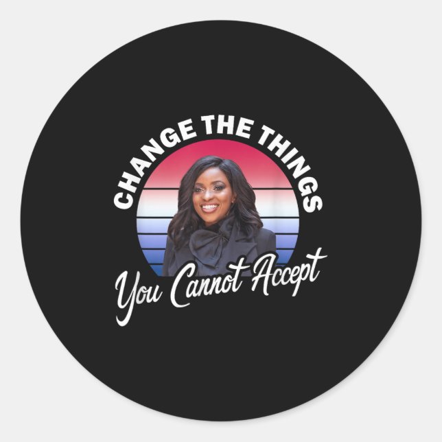 Crockett Change The Things You Cannot Accept  Classic Round Sticker (Front)