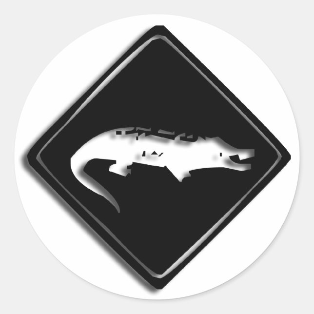 Croco Crocodile Sign Round Sticker (Front)