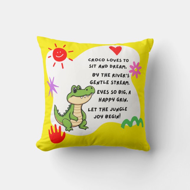 - “Croco’s Dream Stream” Cushion (Front)
