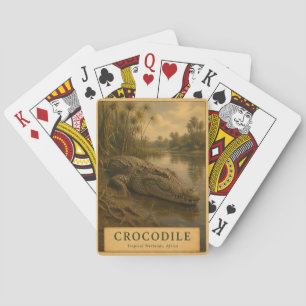 Crocodile African Wetlands VINTAGE Playing Cards