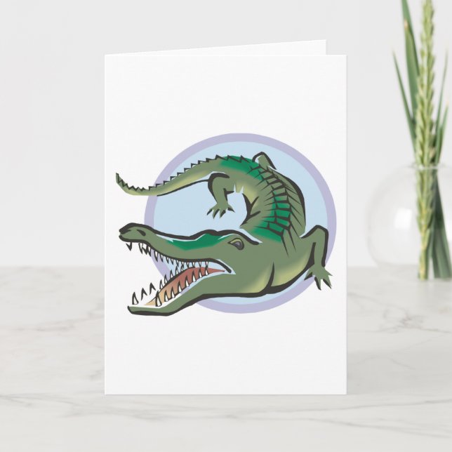 Crocodile/Alligator Circle Design Card (Front)