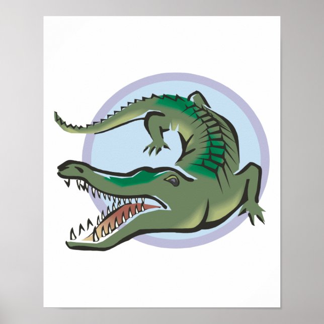 Crocodile/Alligator Circle Design Poster (Front)