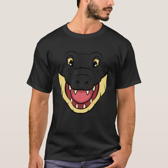 Crocodile Alligator Face Reptiles Zoo Animal Herpe T-Shirt (Front)
