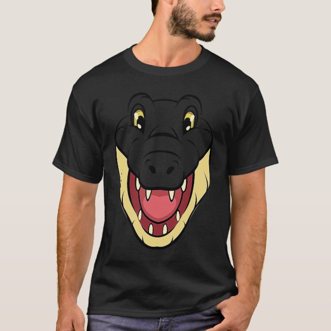 Crocodile Alligator Face Reptiles Zoo Animal Herpe T-Shirt (Front)