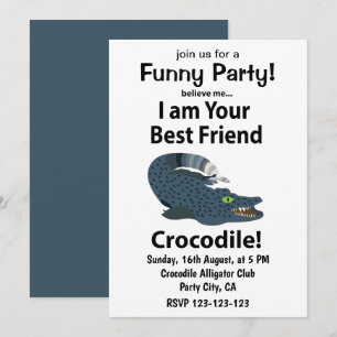 Crocodile Alligator Funny Crocodile Invitation