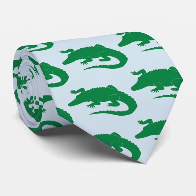 Crocodile Alligator Gator Reptile Tie (Rolled)