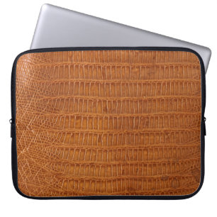 Crocodile alligator reptile leather texture close  laptop sleeve