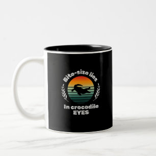 crocodile animal alligators silhouette reptile Two-Tone coffee mug