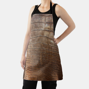 Crocodile animal print brown tan quality apron