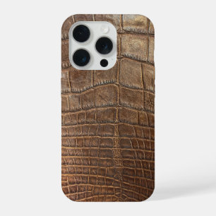 Crocodile animal print reptile tan alligator iPhone 15 pro case