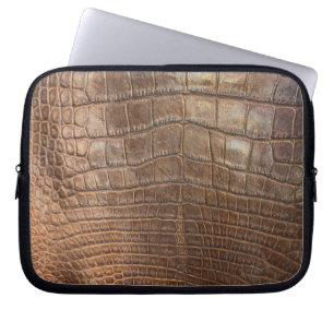 Crocodile animal print reptile tan alligator laptop sleeve