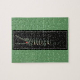 Crocodile - Antiquarian Colourful Book Illustratio Jigsaw Puzzle