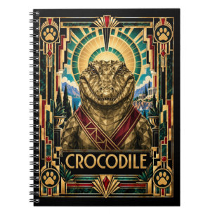 Crocodile, Art Deco Wildlife Notebook