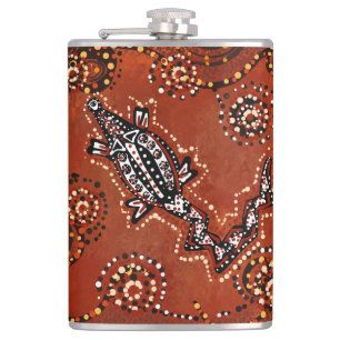 CROCODILE ART HIP FLASK