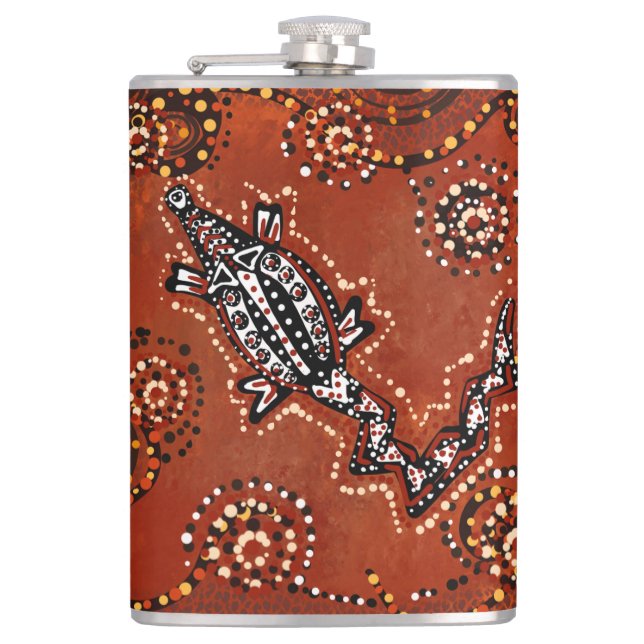 CROCODILE ART        HIP FLASK (Front)
