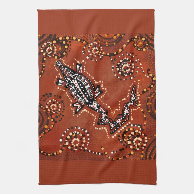 CROCODILE ART        TEA TOWEL (Vertical)