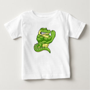 Crocodile as Bodybuilder & big Muscles Baby T-Shirt