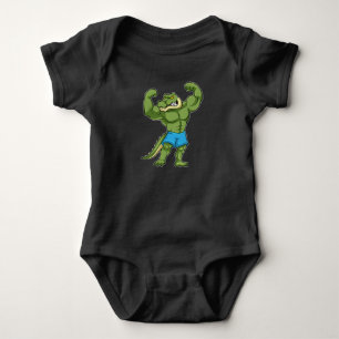 Crocodile as Bodybuilder extreme Baby Bodysuit