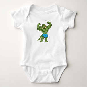 Crocodile as Bodybuilder extreme Baby Bodysuit