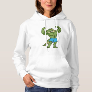 Crocodile as Bodybuilder extreme Hoodie