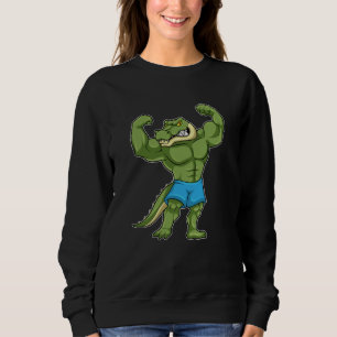 Crocodile as Bodybuilder extreme Sweatshirt