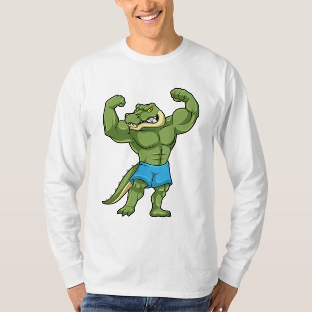 Crocodile as Bodybuilder extreme T-Shirt (Front)