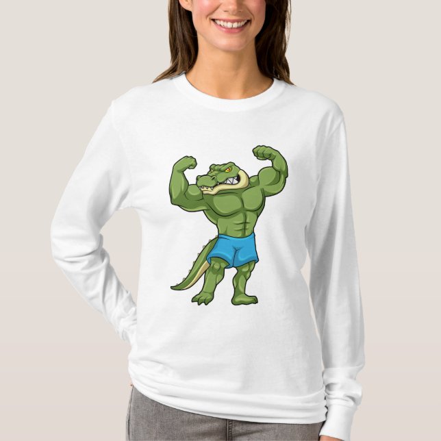 Crocodile as Bodybuilder extreme T-Shirt (Front)