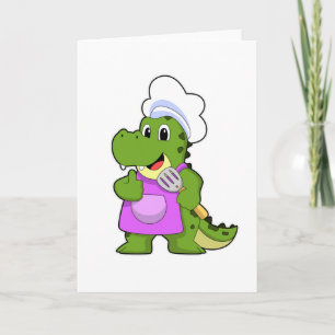 Crocodile as Cook with Spatula Card