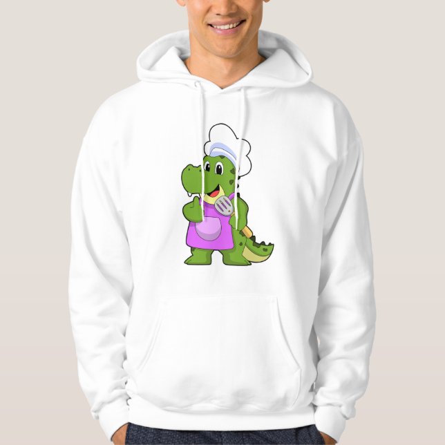 Crocodile as Cook with Spatula Hoodie (Front)