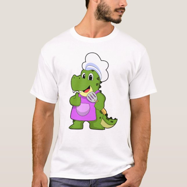 Crocodile as Cook with Spatula T-Shirt (Front)