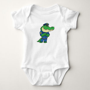 Crocodile as Police officer with Police uniform Baby Bodysuit