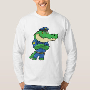 Crocodile as Police officer with Uniform T-Shirt