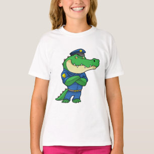 Crocodile as Police officer with Uniform T-Shirt