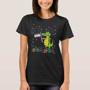 Crocodile Asexual Flag Animal Ace Pride Lgbtq Wom T-Shirt