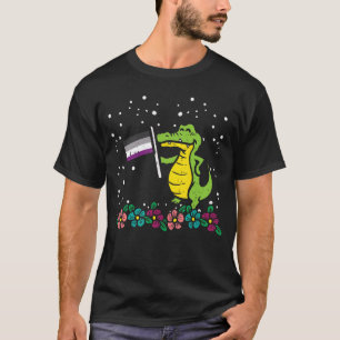 Crocodile Asexual Flag  Animal Ace Pride Lgbtq Wom T-Shirt