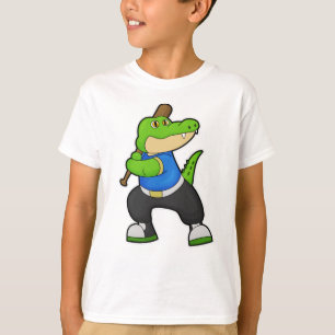 Crocodile at Baseball with Baseball bat T-Shirt