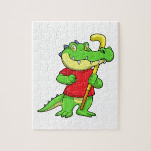 Crocodile at Field hockey with Stick Jigsaw Puzzle