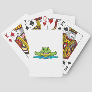 Crocodile at Swimming in Water Playing Cards
