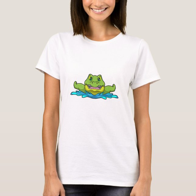 Crocodile at Swimming in Water T-Shirt (Front)