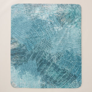 Crocodile Batik: Textured Fabric Art Sherpa Blanket