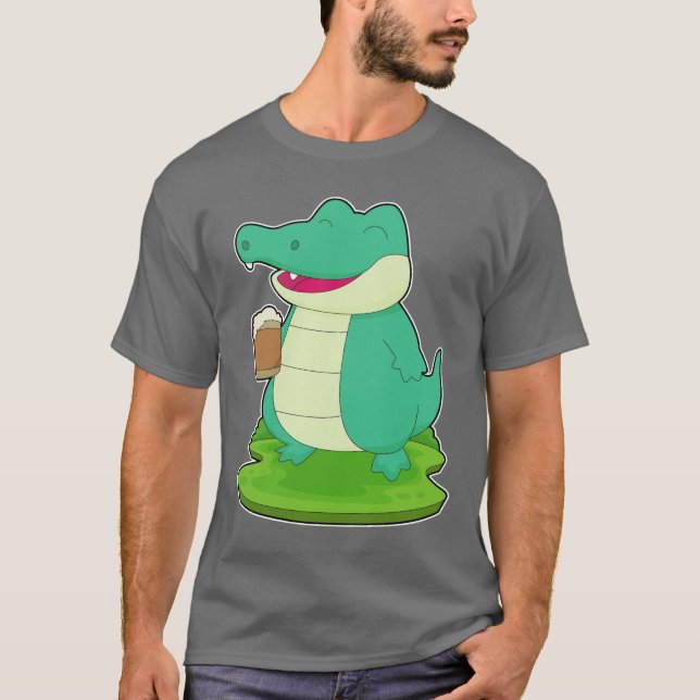 Crocodile Beer mug Beer T-Shirt (Front)