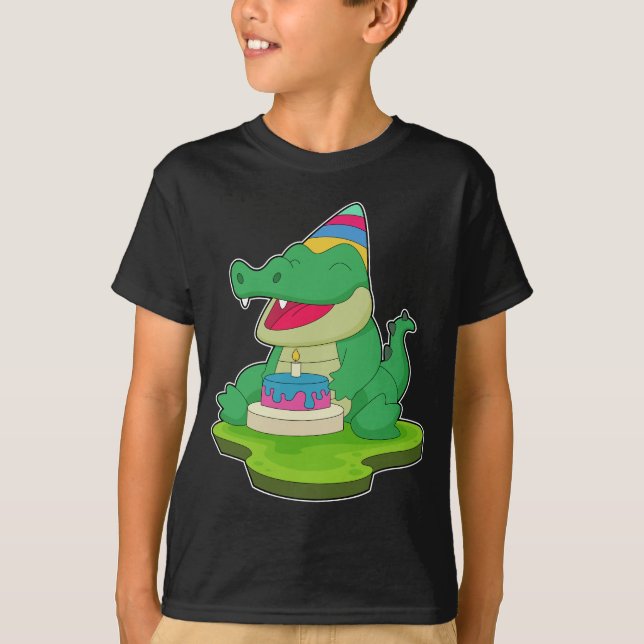 Crocodile Birthday Cake T-Shirt (Front)