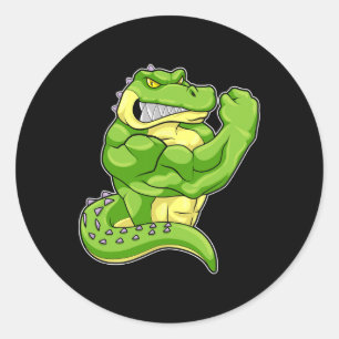 Crocodile Bodybuilder Bodybuilding Sports 1 Classic Round Sticker