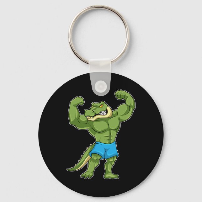 Crocodile Bodybuilder Bodybuilding Sports  Key Ring (Front)
